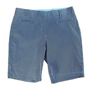 Land’s End Blue and White Seersucker Bermuda Shorts